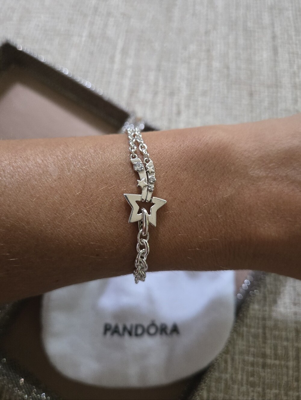 Pandora Shooting Star Double Chain Sterling Bracelet